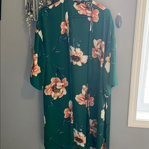 Green Floral Kimono